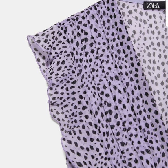 ZARA Printed Pleated Dress - Picture 7 of 9